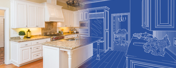 Home equity remodeling with blueprints