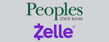 Peoples logo and Zelle logo