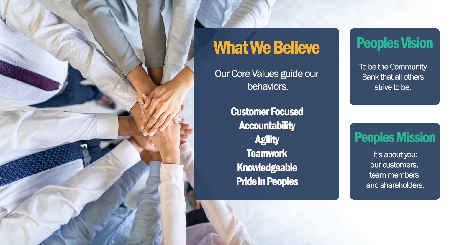 Peoples State Bank core values, vision and mission
