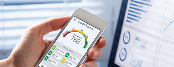Computer and cell phone with credit report information