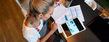 woman working on financials