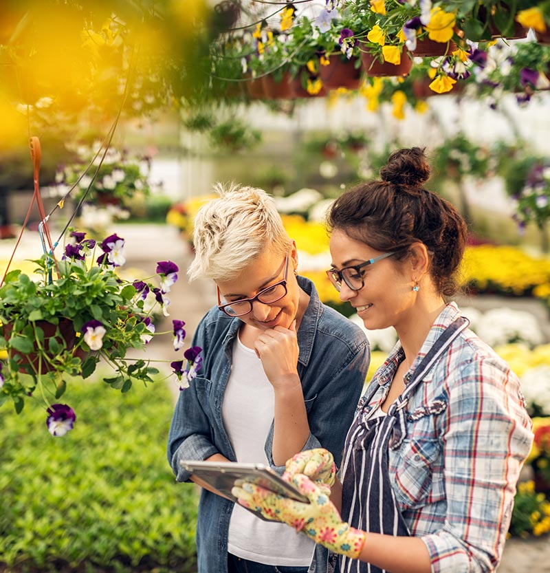 Ladies in a garden